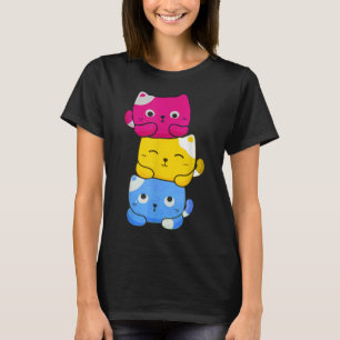 Camiseta Pansexual Kawaii Cat Anime Art Cute Pan Prit LGBT