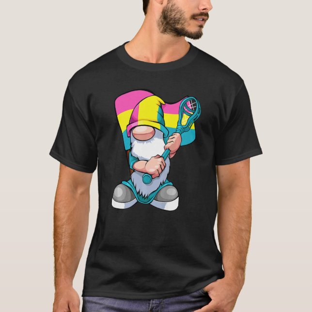 Camiseta Pansexual Lacrosse Player Lgbt Q Gnome Pan Pride F (Anverso)