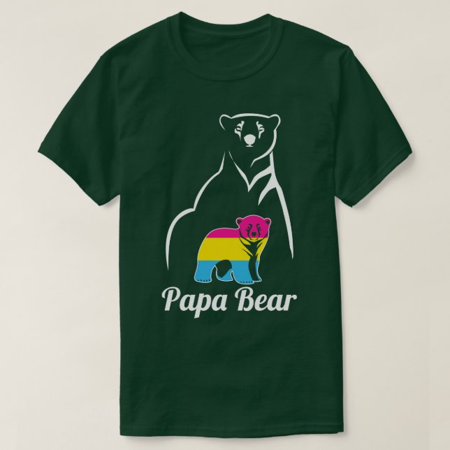 Camiseta Pansexual LGBT Papa oso Bandera del Orgullo Gótico (Diseño del anverso)
