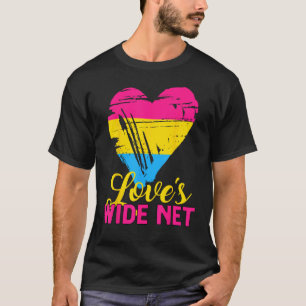 Camiseta Pansexual Love s Wide Net Heart Pansexual Bandera