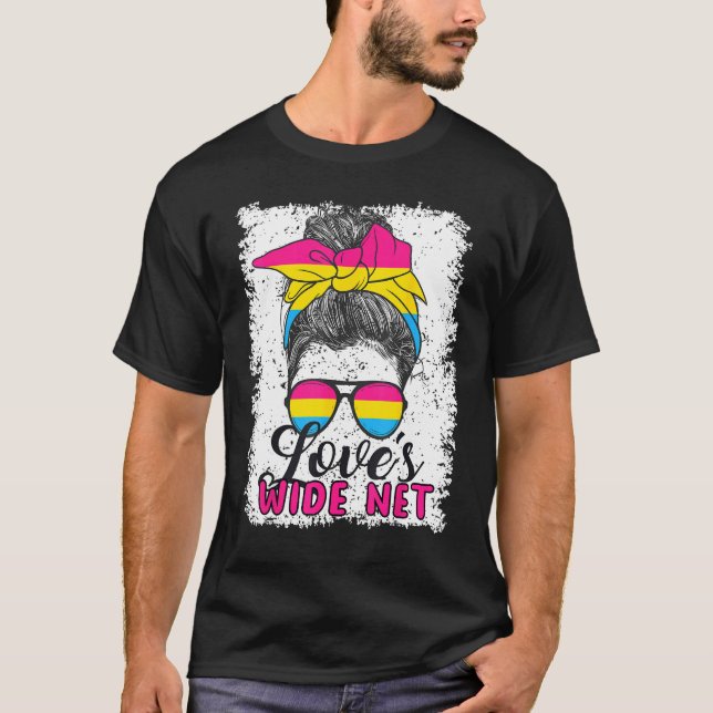 Camiseta Pansexual Love s Wide Net Pansexual Flag (Anverso)