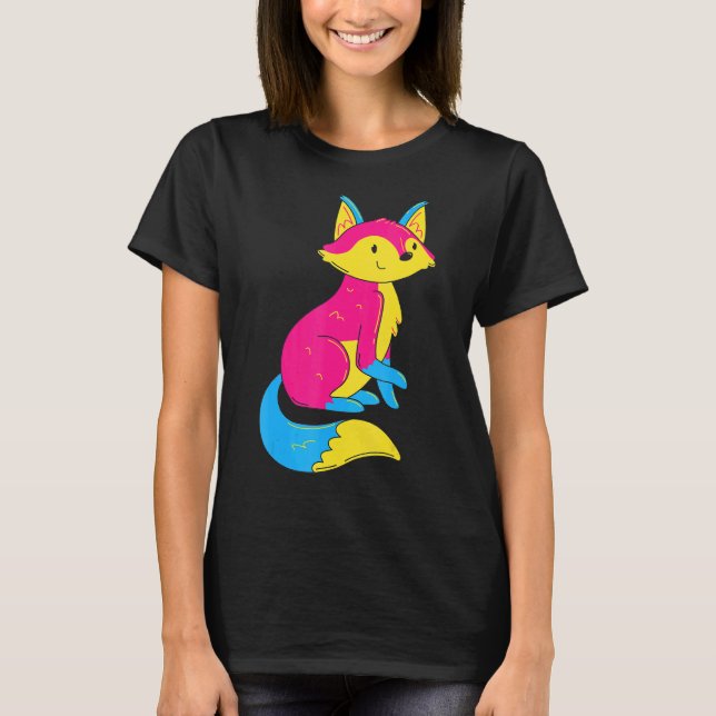 Camiseta Pansexual Orgullo Panexual Fox Lgbt Pan Bandera Pa (Anverso)