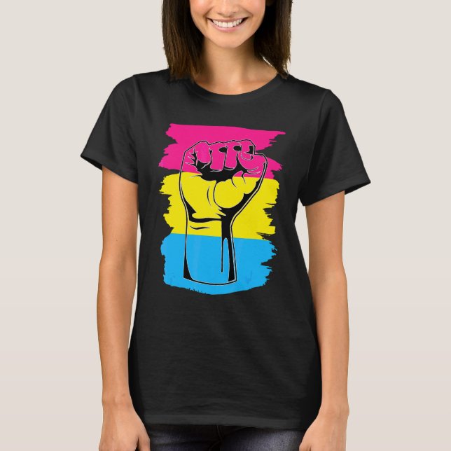 Camiseta Pansexual Orgullo Puño Pansexualidad Bandera Queer (Anverso)