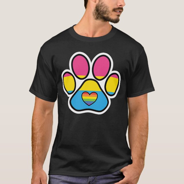 Camiseta Pansexual Perro Paw Imprimir el Furor de Bandera d (Anverso)