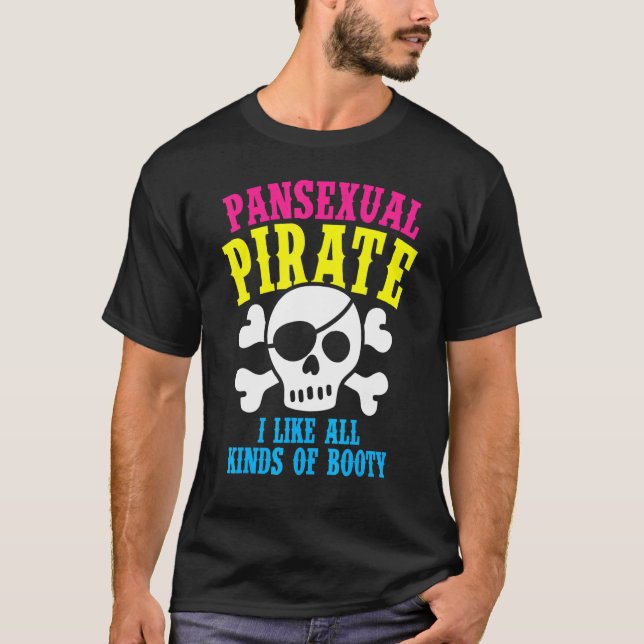 Camiseta Pansexual Pirate Booty Rainbow Ally LGBTQ Pride Co (Anverso)