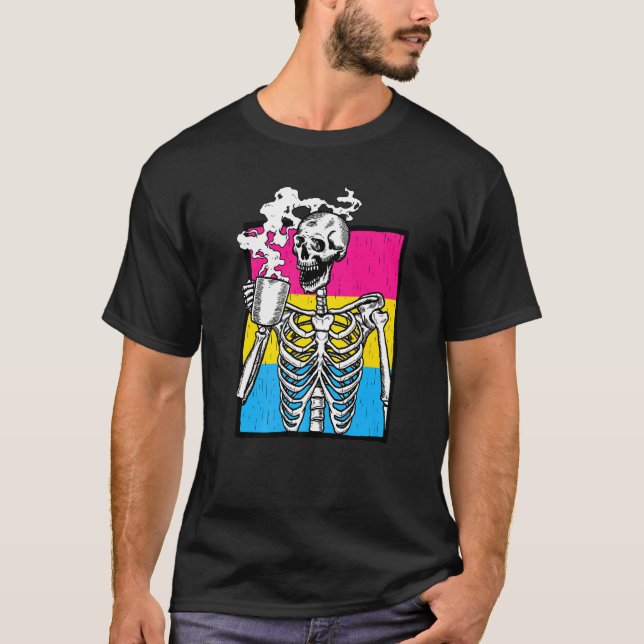 Camiseta Pansexual Skeleton Bebe Café Lesbiana Gay Lgb (Anverso)