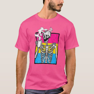 Camiseta Pansexual Skeleton Bebe Café Lesbiana Gay Lgb
