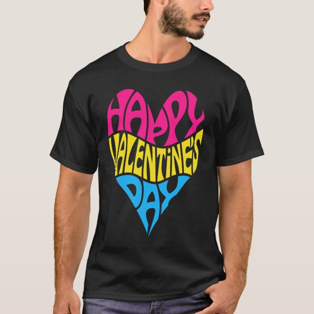 Camiseta Pansexual Valentine's Day Pan LGBTQ LGBT Love and  (Anverso)