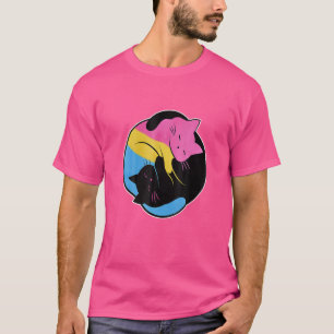Camiseta Pansexual Yin Yang Cat Pan Pride Bandera Lgb Subt