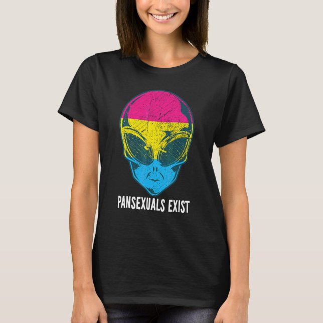 Camiseta Pansexuales Existen Orgullo Pan Alien Lluvia De Id (Anverso)