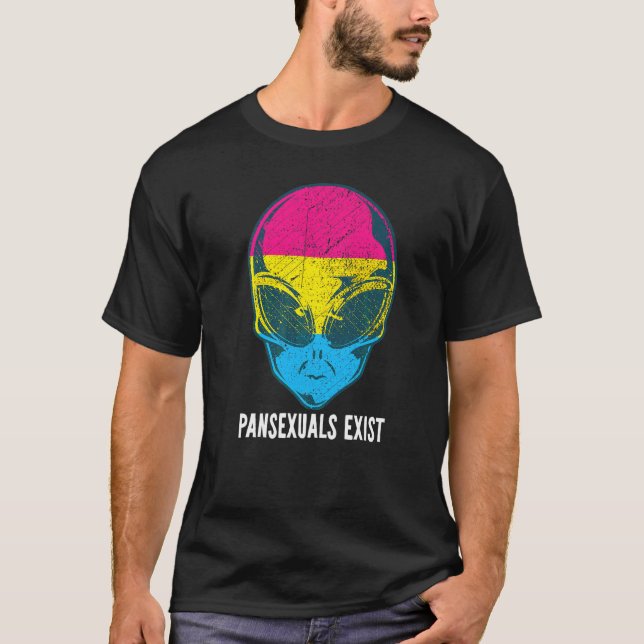 Camiseta Pansexuales Existen Orgullo Pan Alien Lluvia De Id (Anverso)