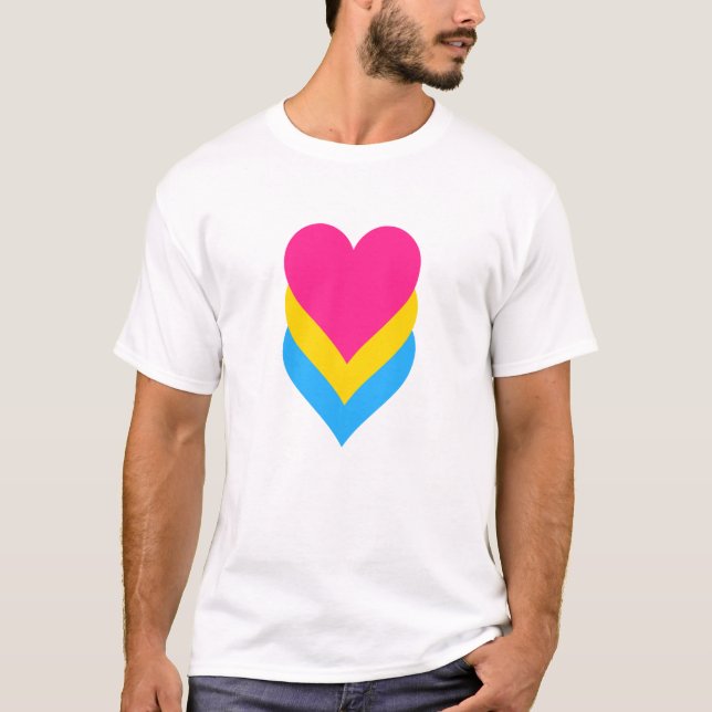 Camiseta Pansexualidad orgullo corazones T-Shirt (Anverso)
