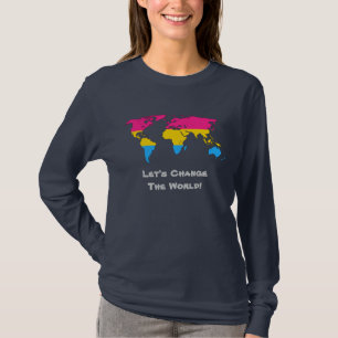 Camiseta Pansexualidad orgullo mapa del mundo Hoodie T-Shir