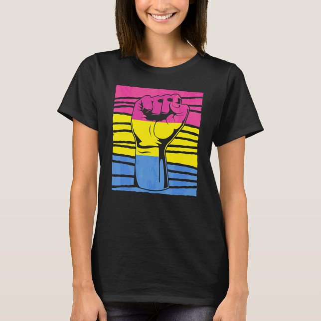 Camiseta Pansexualidad Orgullo Puño Pan Igualdad Pansexual  (Anverso)