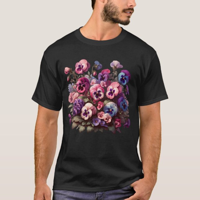 Camiseta Pansies Flor Pansy Lover Planta Lover Jardín (Anverso)