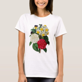 Camiseta Pansy, Narcissus y Camellia Bouquet By Redoute