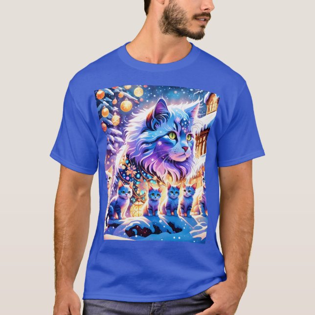 Camiseta Pantalla de gatos de navidades (Anverso)