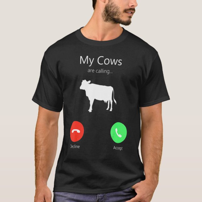 Camiseta Pantalla de llamadas de vacas (Anverso)