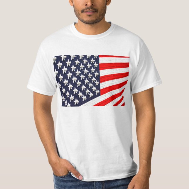 Camiseta Pantalla de luz de bandera estadounidense (Anverso)