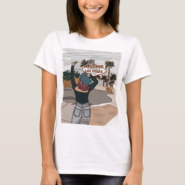 Camiseta Pantalla de pintura acuarela gráfica en camiseta. (Anverso)