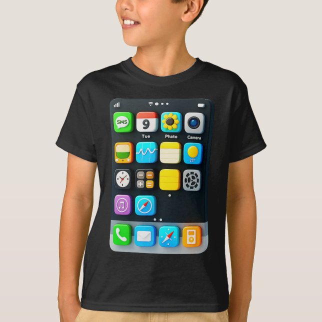 Camiseta Pantalla de teléfono celular Smartphone Aplicación (Anverso)