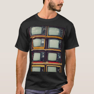 Camiseta Pantalla en blanco de la vieja retro de televisión