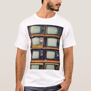 Camiseta Pantalla en blanco de la vieja retro de televisión