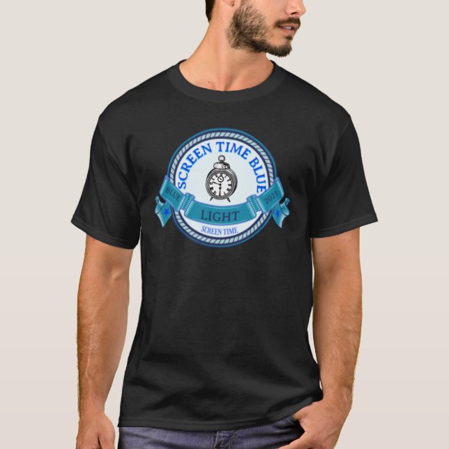 CAMISETA PANTALLA TIEMPO LUZ AZUL (Anverso)