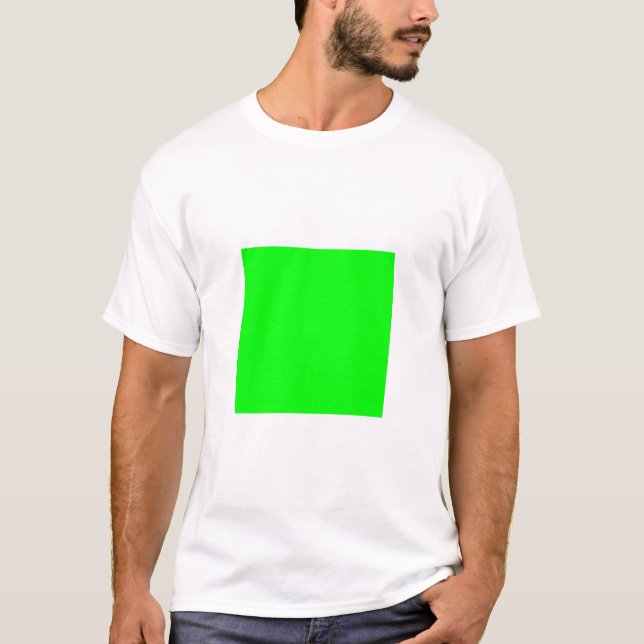 Camiseta Pantalla verde neón moderna caja fresca sólida bri (Anverso)