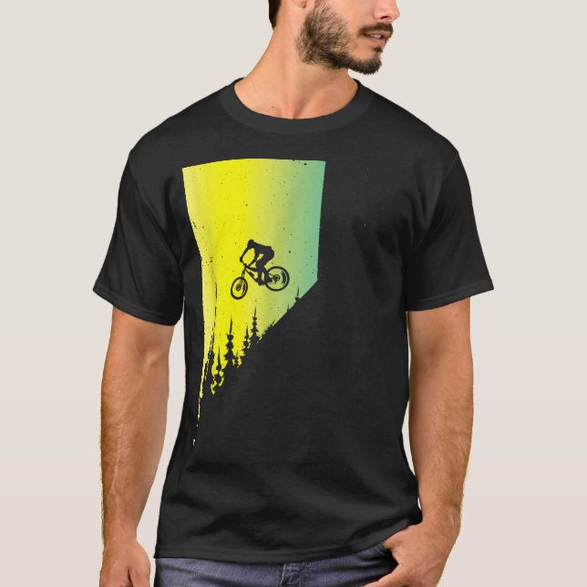 Camiseta Pantalones cortos MTB en bicicleta, montura cuesta (Anverso)