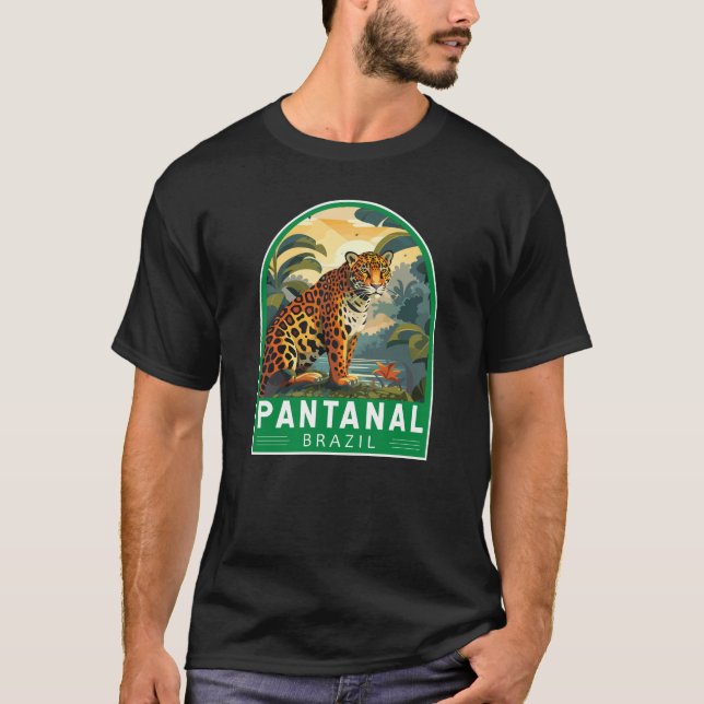 Camiseta Pantanal Brasil Jaguar Viaje Vintage (Anverso)