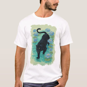 Camiseta Pantera arrastrándose a través de flores de loto a