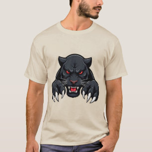 Camiseta Pantera Negra Agresiva Con Ojos Rojos