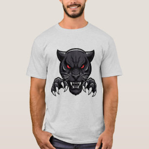 Camiseta Pantera Negra Agresiva Con Ojos Rojos