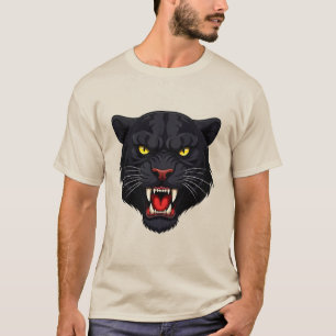 Camiseta Pantera Negra Agresiva Con Ojos Rojos