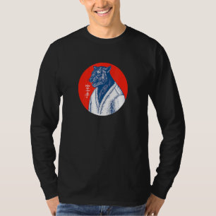 Camiseta Pantera Negra Karate Gráfico estético de arte japo