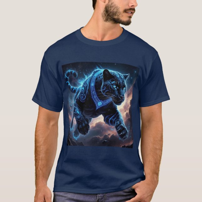 Camiseta Pantera Negra Mística con Patrones Brillantes (Anverso)