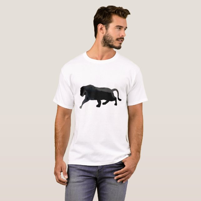 Camiseta Pantera Negra Resumen Arte Fluido Acuática Gato (Anverso completo)