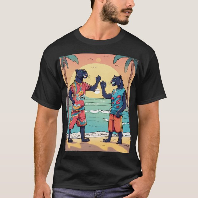 Camiseta Panteras de caricaturas en ropa de calle con pelos (Anverso)