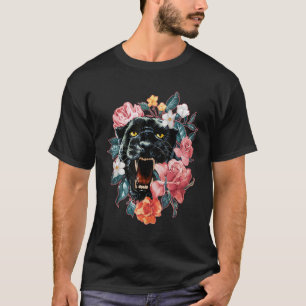 Camiseta Panther Black Cat dientes enfurecidos gruñir anima