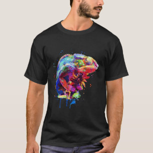 Camiseta Panther Chameleon Watercolor Reptile Keeper Hoodi