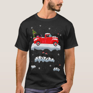 Camiseta Panther conduciendo árbol de Navidad Red Truck Pan