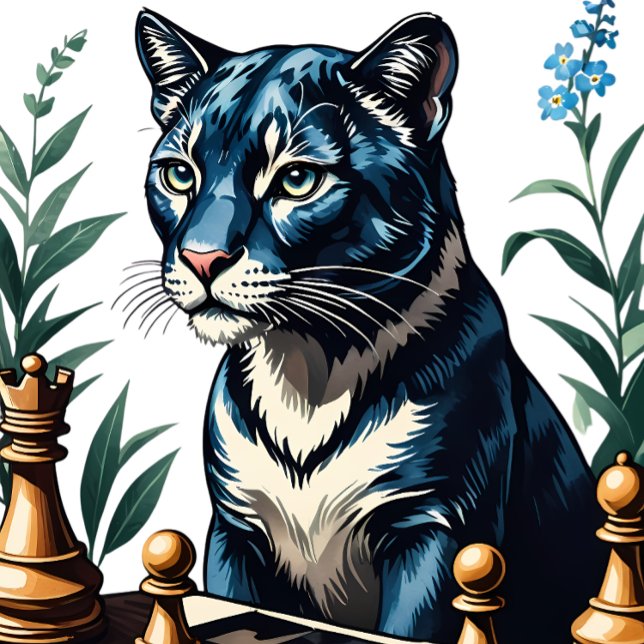Camiseta Panther: El gato grande más enigmático del mundo (Panther playing chess game.)