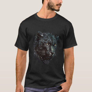 Camiseta Panther Retrato de Animales Pintando Vida Silvestr