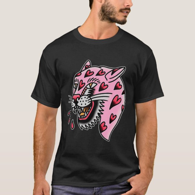 Camiseta Panther Rosa X Corazón Amor Tradicional Flash Prem (Anverso)