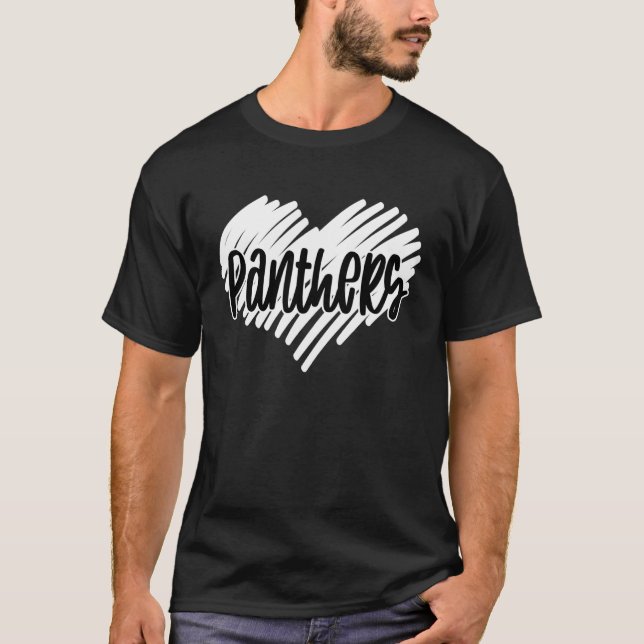 Camiseta Panthers Sports Fan Team Spirit Heart (Anverso)