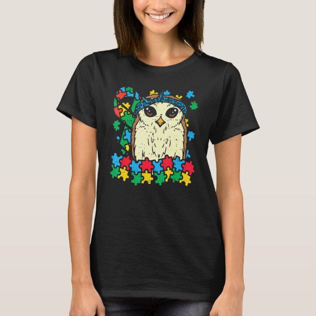 Camiseta Pañuelo de banda de leopardo de búho rompecabezas  (Anverso)