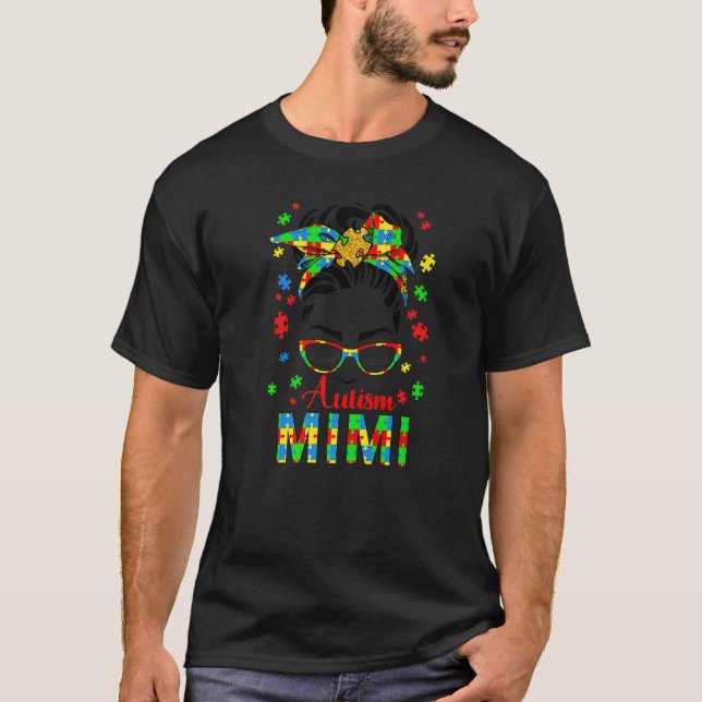 Camiseta Pañuelo de rompecabezas de cabello de moño desorde (Anverso)