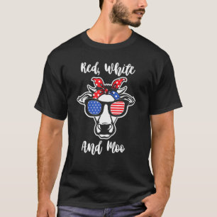 Camiseta Pañuelo de vaca MOO ROJO BLANCO Gafas de sol de la