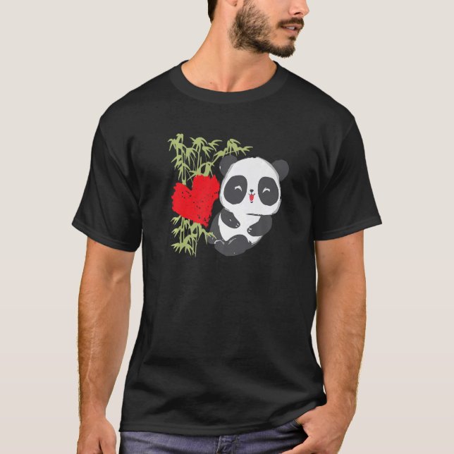 Camiseta Pañuelo Panda Corazón Corazón Animal Para Hombres  (Anverso)